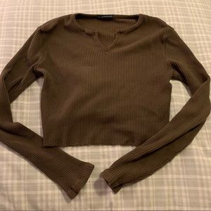 Brandy Paige long sleeve v crop top